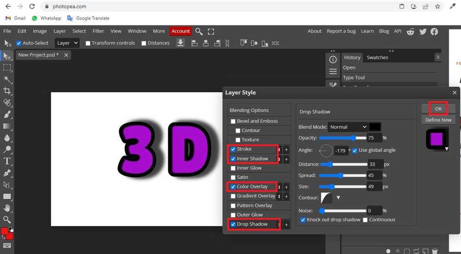 How to do 3d text in photopea? - aGuideHub