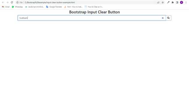 Bootstrap, Input, Clear, Button