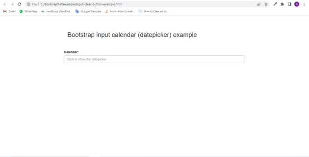 Bootstrap, Input, Calendar