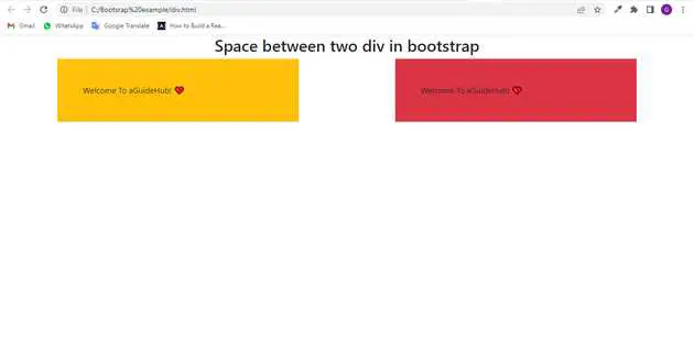 Bootstrap, Space, Between, Two, Div