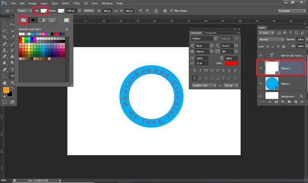 Photoshop, change, the, circle, color, white