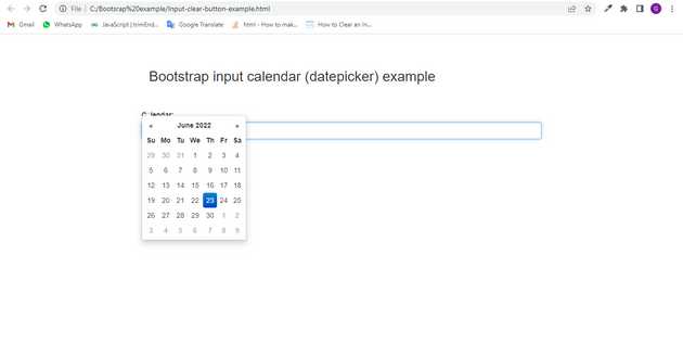 Bootstrap, Input, Calendar