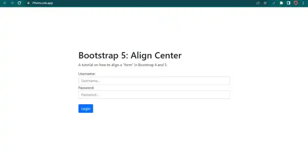 bootstrap, center of page